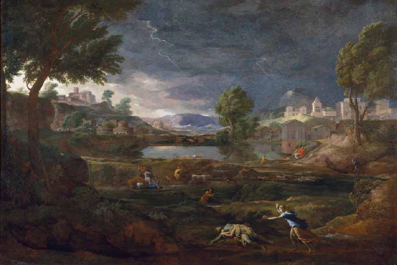 Nicolas Poussin Landschaft mit Pyramos und Thisbe